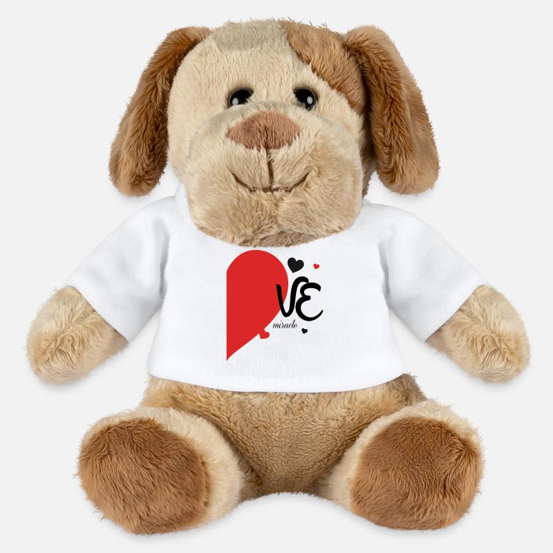 Romantisches Herzblatt-Design auf Textil - MiniFeet® Hund Helge - Weiß