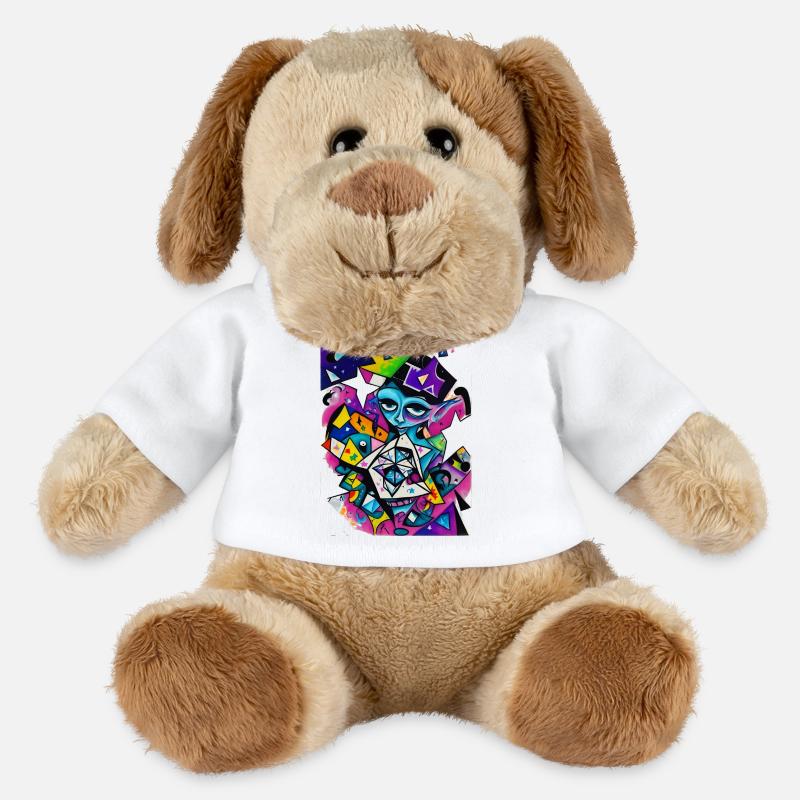 Graffiti - Chien en peluche Helge MiniFeet® - blanc