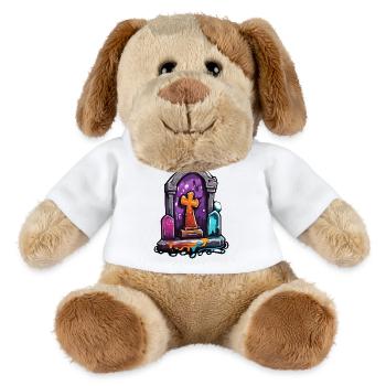 Grabstein / Erinnerung / Ruhe / Unvergessen / tot - MiniFeet® Hund Helge - Weiß - Vorne