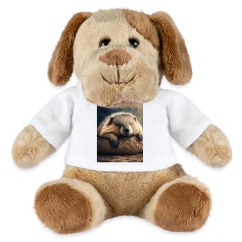 Cute animals doing hibernation – marmot - MiniFeet® Dog Helge - white - Front