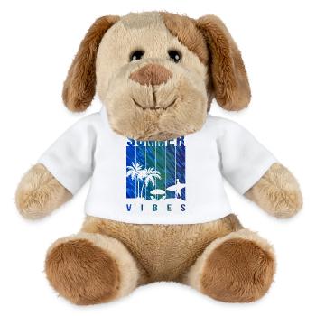 Sommer Illustration Sommer Blumenkunst Blume Meer - MiniFeet® Hund Helge - Weiß - Vorne