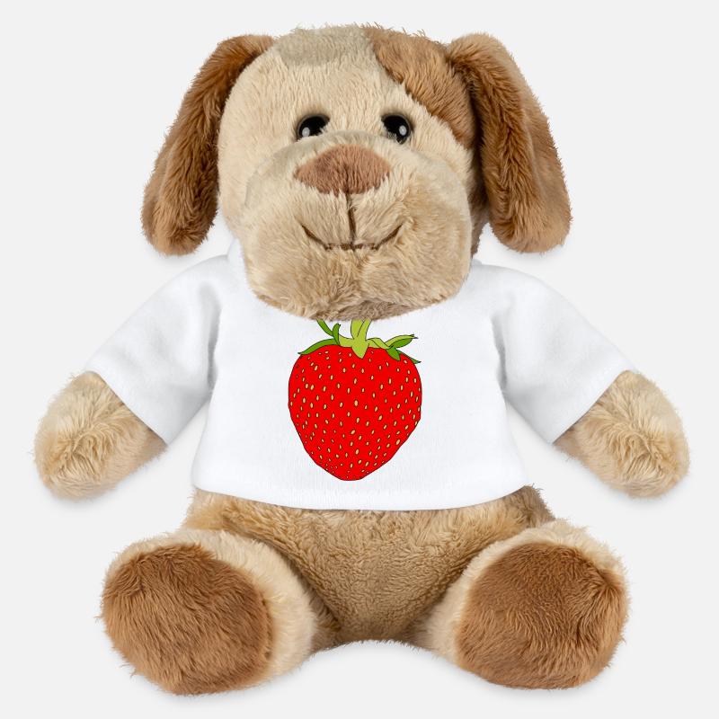 Fraise - Chien en peluche Helge MiniFeet® - blanc
