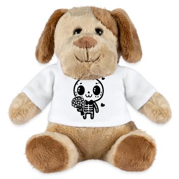 Fleurs Squelette Os - Contraste Mystérieux - Chien en peluche Helge MiniFeet® - blanc - Devant