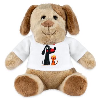 Chien amoureux du chat - Chien en peluche Helge MiniFeet® - blanc - Devant