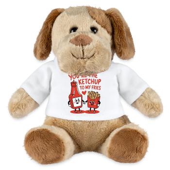 Tu es le ketchup à mes frites - Chien en peluche Helge MiniFeet® - blanc - Devant
