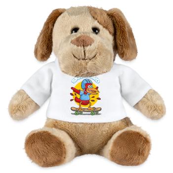 Dessin animé Skatebird - Chien en peluche Helge MiniFeet® - blanc - Devant