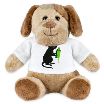 Wissenschaftlicher Ratten-Illustration mit Spritze - MiniFeet® Hund Helge - Weiß - Vorne