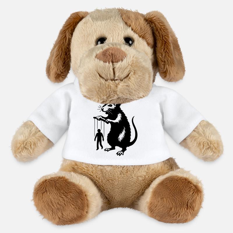 Ratte mit Mensch als Marionette  - MiniFeet® Hund Helge - Weiß
