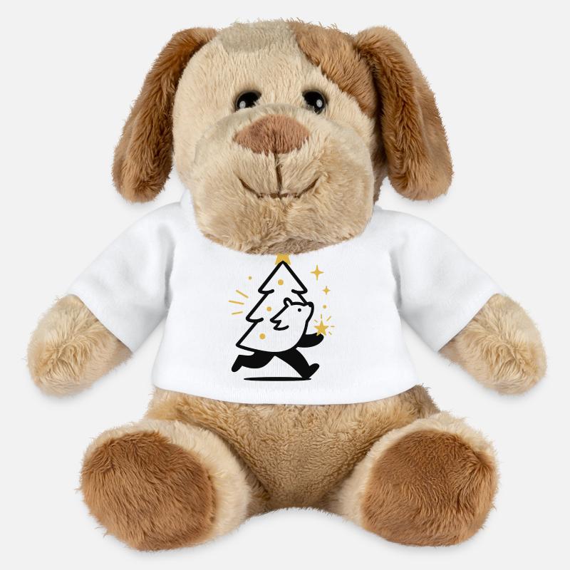 Weihnachtswolf und Sternenbaum - MiniFeet® Hund Helge - Weiß