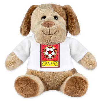 Terrain de football en vitraux - Chien en peluche Helge MiniFeet® - blanc - Devant