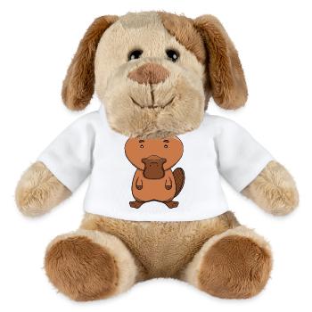 Niedlicher Schnabeltier Kawaii Australischer Tier-Cartoon - MiniFeet® Hund Helge - Weiß - Vorne