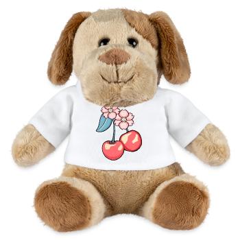 Kirschblüten Charme Illustration - MiniFeet® Hund Helge - Weiß - Vorne