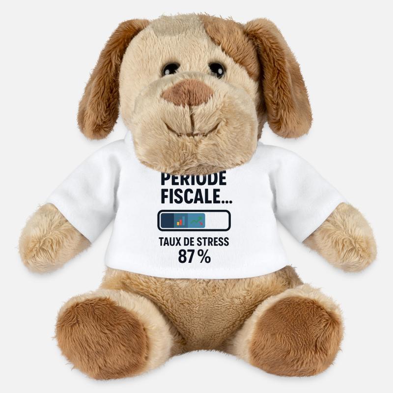 Fiscal period: slow loading, fast coffee - MiniFeet® Dog Helge - white