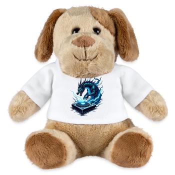 Blaues Drachen-DJ Kraft - MiniFeet® Hund Helge - Weiß - Vorne