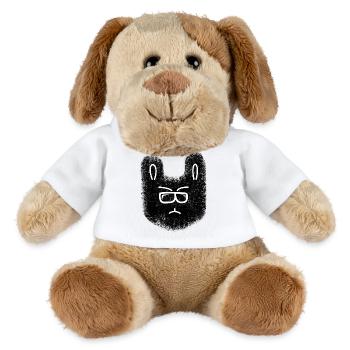 Lapin nerd avec des lunettes - Chien en peluche Helge MiniFeet® - blanc - Devant