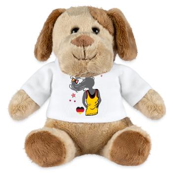 Football féminin - Chien en peluche Helge MiniFeet® - blanc - Devant