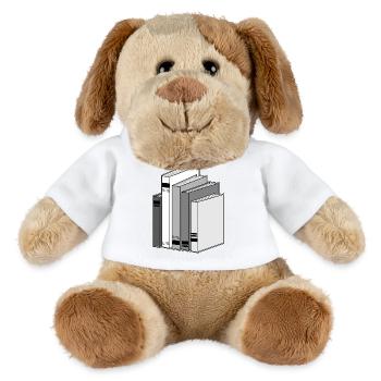 books reader reading buecher lesen lernen63 - MiniFeet® Hund Helge - Weiß - Vorne