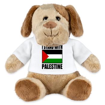 I stand with palestine - Chien en peluche Helge MiniFeet® - blanc - Devant