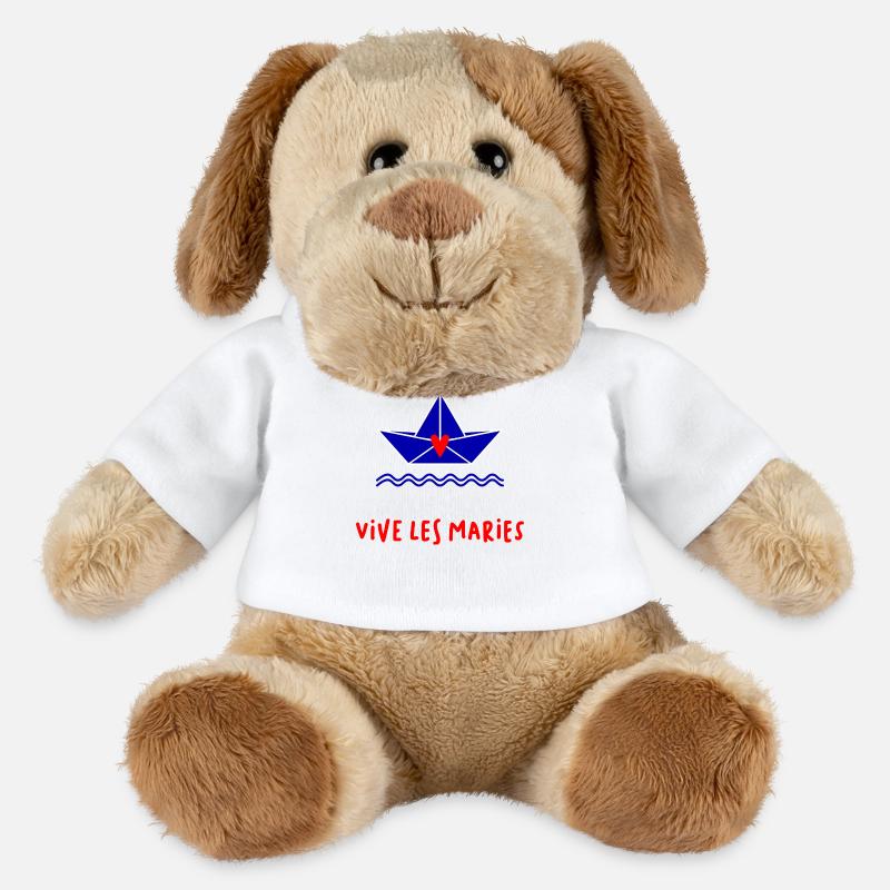 VIVE LES MARIES. JUST MARRIED. SAINT VALENTIN - Chien en peluche Helge MiniFeet® - blanc