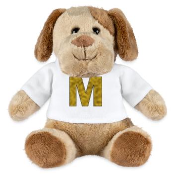 Buchstabe M Gold - MiniFeet® Hund Helge - Weiß - Vorne