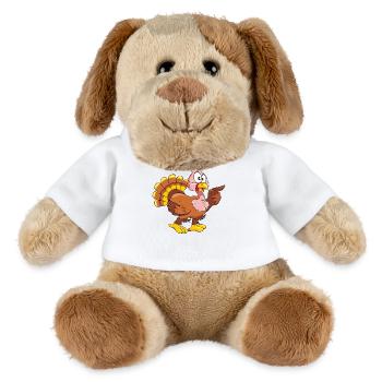 Dindon pointant du doigt surpris - Chien en peluche Helge MiniFeet® - blanc - Devant