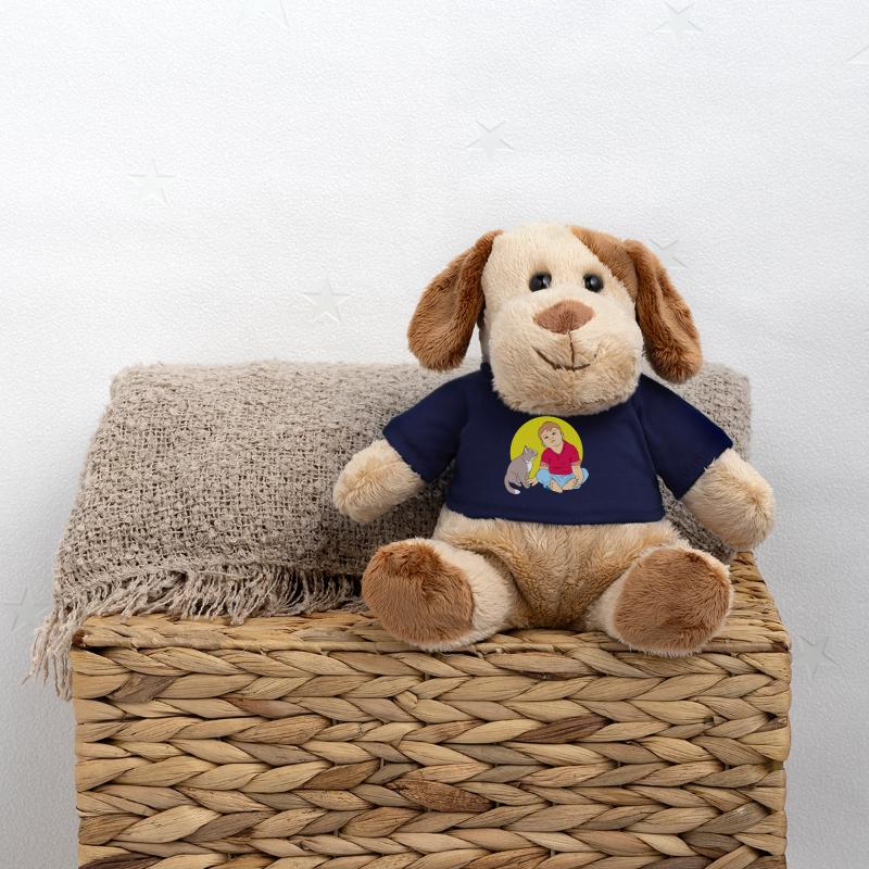 Garçon parlant au chat Chien en peluche Helge MiniFeet®