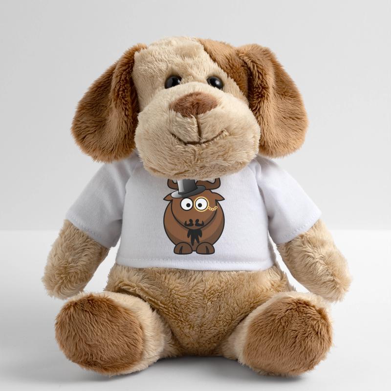 Büffelkarikatur mit Monokel MiniFeet® Hund Helge