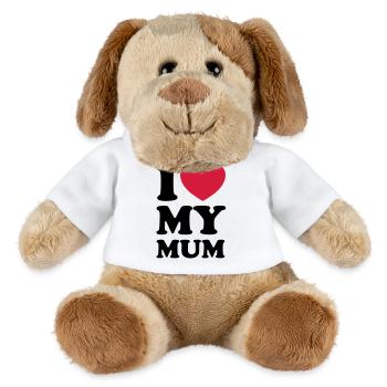 I love my mum - Ich liebe meine Mama - MiniFeet® Hund Helge - Weiß - Vorne