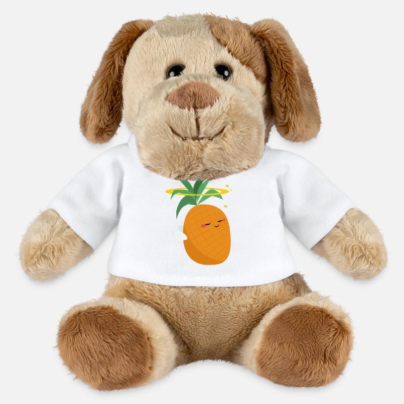 Ananas Ange - Douceur Fruitée - Chien en peluche Helge MiniFeet® - blanc