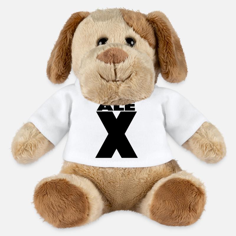 Alex X – Minimal Name Design - MiniFeet® Hund Helge - Weiß