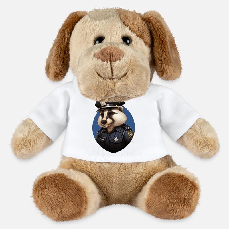Polizei Dachs - MiniFeet® Hund Helge - Weiß