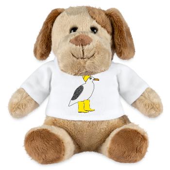 Seagull with rubber boots and hat - MiniFeet® Dog Helge - white - Front