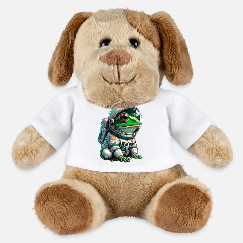 Frosch Astronaut im Weltall - MiniFeet® Hund Helge - Weiß