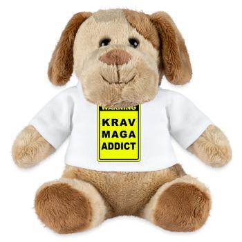 Warnung Krav Maga Süchtiger - MiniFeet® Hund Helge - Weiß - Vorne