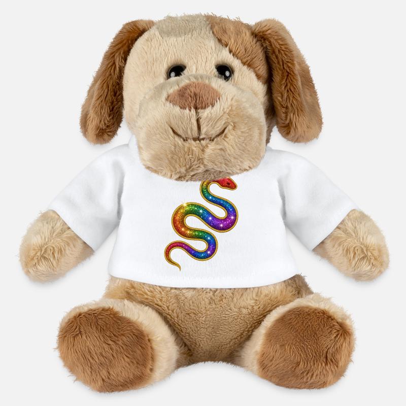 Regenbogen Glitzer Schlange - MiniFeet® Hund Helge - Weiß