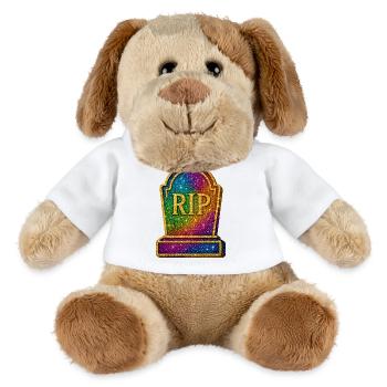Galaktische RIP Grabstein Glitter - MiniFeet® Hund Helge - Weiß - Vorne