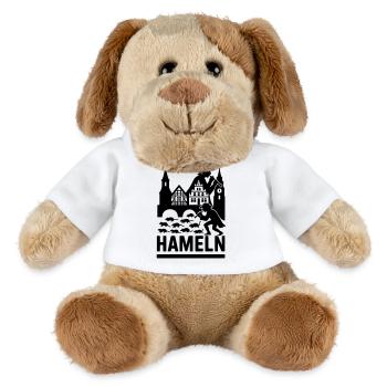 Hameln Stadt Rattenfänger Silhouette - MiniFeet® Hund Helge - Weiß - Vorne