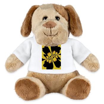 Gelb Schwarz Blume - MiniFeet® Hund Helge - Weiß - Vorne