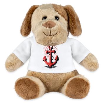 Red Anchor Sunbeam Pattern - MiniFeet® Dog Helge - white - Front