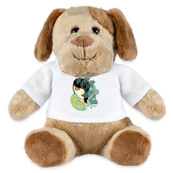 Ginkgo beauty in Art Nouveau style - MiniFeet® Dog Helge - white - Front
