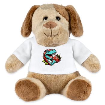 T-Rex Dino Dinosaure Fraise Fruit Sucré - Chien en peluche Helge MiniFeet® - blanc - Devant