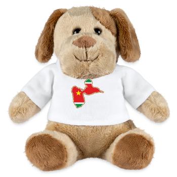 drapeau carte géographique de la guadeloupe - Chien en peluche Helge MiniFeet® - blanc - Devant