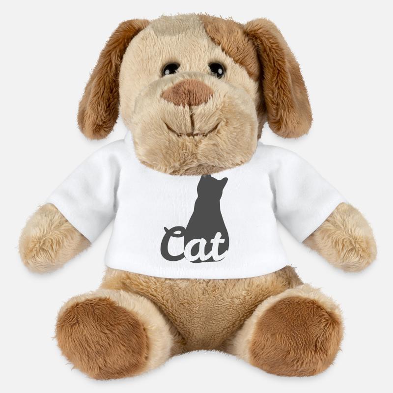 Cat silhouette with cat text - MiniFeet® Dog Helge - white