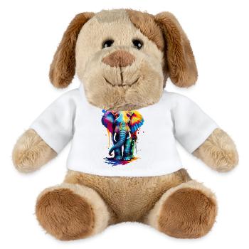 Elefant Farbenfroh - Stosszähne Elefant Rüsseltier - MiniFeet® Hund Helge - Weiß - Vorne
