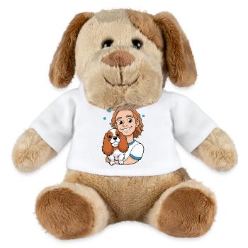 Cavalier King Charles Spaniel Kuscheln mit Mensch - MiniFeet® Hund Helge - Weiß - Vorne