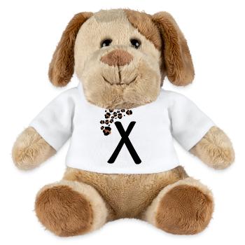 Buchstabe x Leopardenmuster - MiniFeet® Hund Helge - Weiß - Vorne