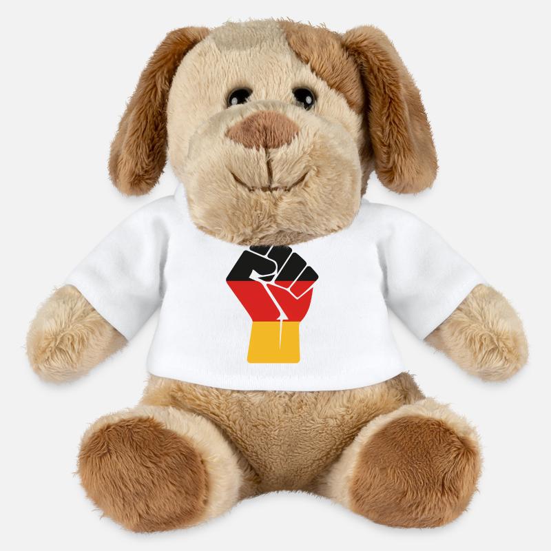 Flaggenfaust Kraft der Einheit - MiniFeet® Hund Helge - Weiß