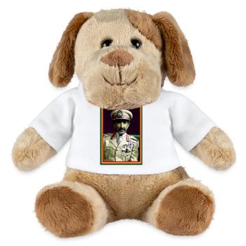 Haile Selassie I Jah Rastafari Rasta Reggae Roots - MiniFeet® Hund Helge - Weiß - Vorne