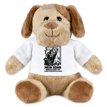 Sohn Wecken Lustige Mutter Sohn Szene - MiniFeet® Hund Helge - Weiß - Vorne