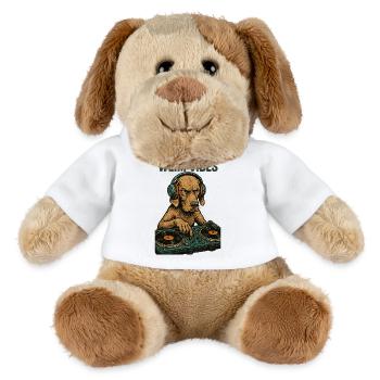 Weimaraner DJ: Retro Musik Design – Weim Vibes - MiniFeet® Hund Helge - Weiß - Vorne